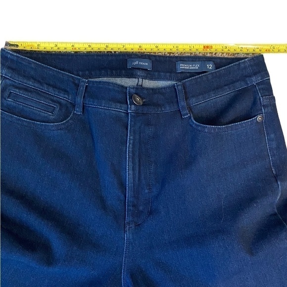 𝅺j Jill Denim Premium Flex High Rise Jeffings Size 12 Dark Wash - Picture 5 of 8